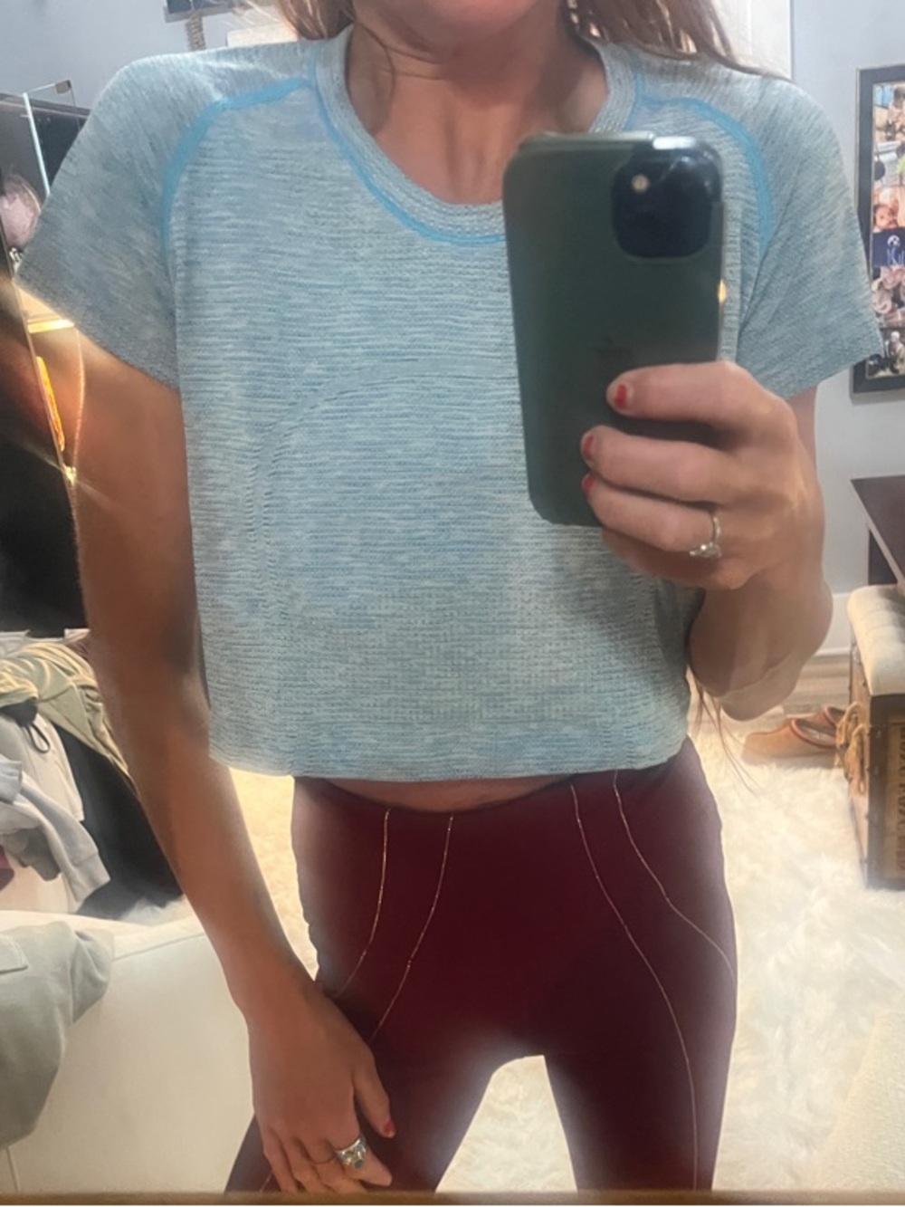 Lululemon athletica Light Blue Heather Crop Top